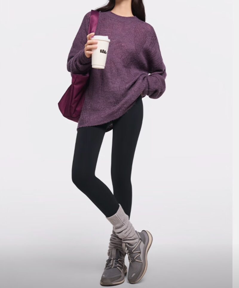 Flesh-toned thermal shaping slim-fit leggings - Image 2