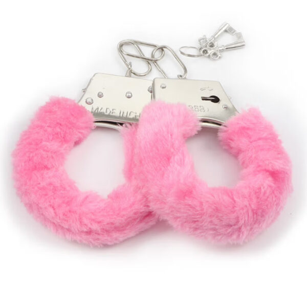 **Fur-Lined Metal Handcuffs**