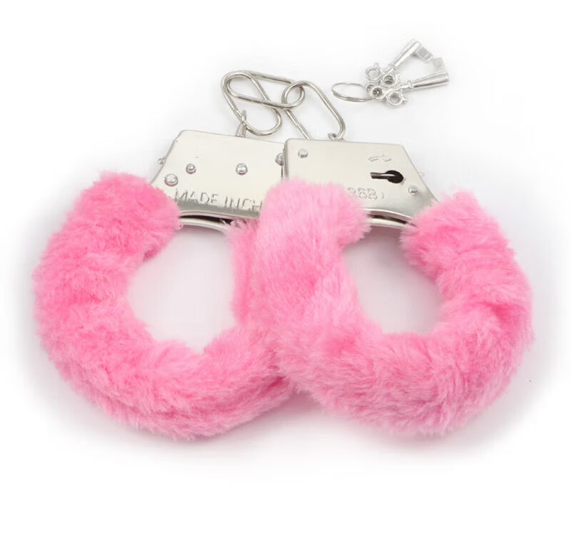 **Fur-Lined Metal Handcuffs**